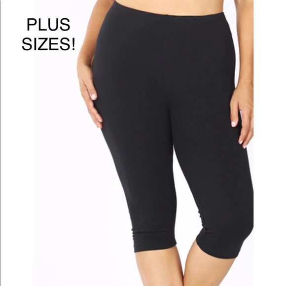 ZENANA Premium Cotton Blend Classic Capris Length Leggings - Picture 4 of 4
